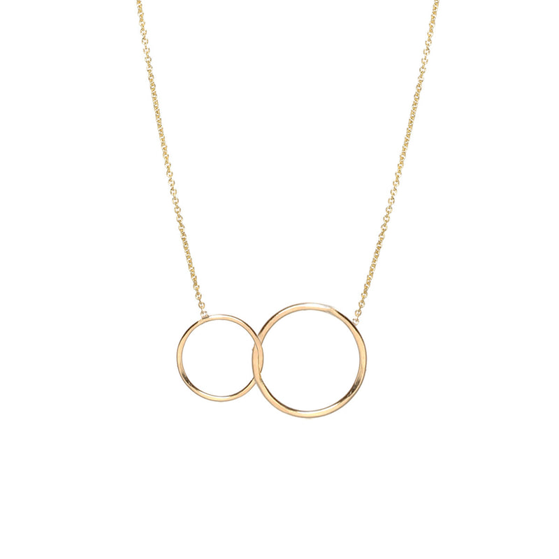 Zoe Chicco 14k Gold Mixed Hammered Circles Necklace