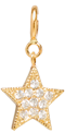 14k midi bitty pave diamond star charm pendant with spring ring