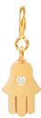 14k midi bitty diamond hamsa charm pendant with spring ring
