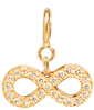 14k midi bitty pave infinity charm with spring ring