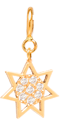 14k midi bitty pave sun charm pendant with spring ring