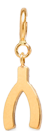 14k midi bitty wishbone charm with spring ring