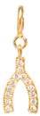 14k midi bitty pave wishbone charm with spring ring