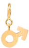 14k midi bitty male symbol charm pendant on spring ring