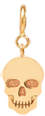 14k midi bitty skull charm pendant on spring ring