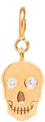 14k midi bitty diamond eye skull charm on spring ring