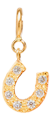 14k midi bitty pave horseshoe charm with spring ring