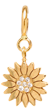 14k midi bitty diamond flower charm pendant on spring ring