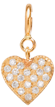14k midi bitty pave heart pendant with spring ring