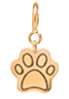14k Midi Bitty Dog Paw Charm on Spring Ring