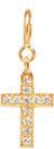 14k midi bitty pave diamond cross charm pendant with spring ring