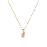 Zoë Chicco 14k Gold Midi Bitty Diamond Disc & Diamond Bezel Charm Necklace