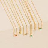 14k Single Peridot Bezel Pendant Necklace | August Birthstone