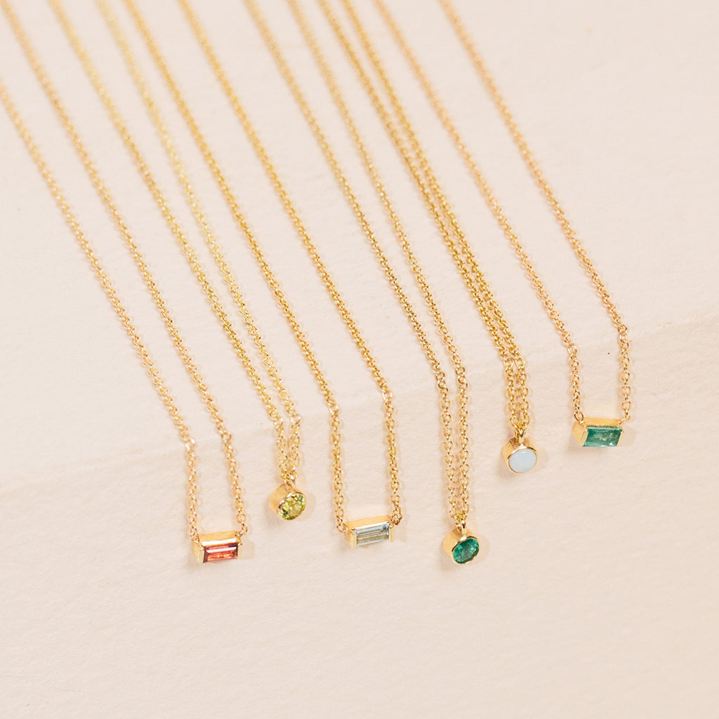 Zoë Chicco 14k Gold Emerald Baguette Necklace – ZOË CHICCO