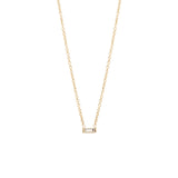 Zoë Chicco 14kt Yellow Gold White Diamond Baguette Necklace