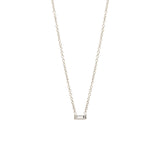 Zoë Chicco 14kt White Gold White Diamond Baguette Necklace