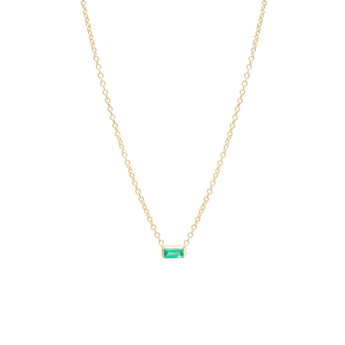 Zoë Chicco 14kt Yellow Gold Emerald Baguette Necklace