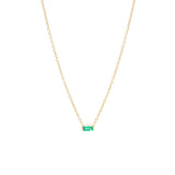 Zoë Chicco 14kt Yellow Gold Emerald Baguette Necklace