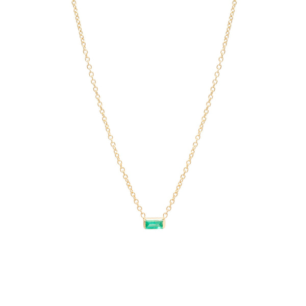 Zoë Chicco 14kt Yellow Gold Emerald Baguette Necklace
