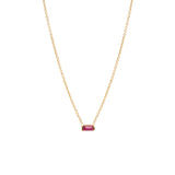 Zoe Chicco 14k Gold Ruby Baguette Necklace | July Birthstone
