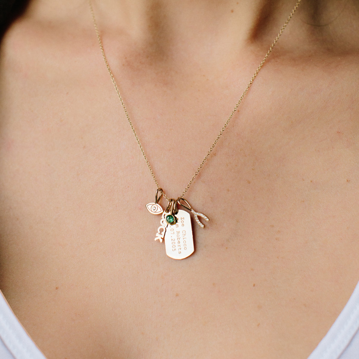 Zoe chicco charm necklace top