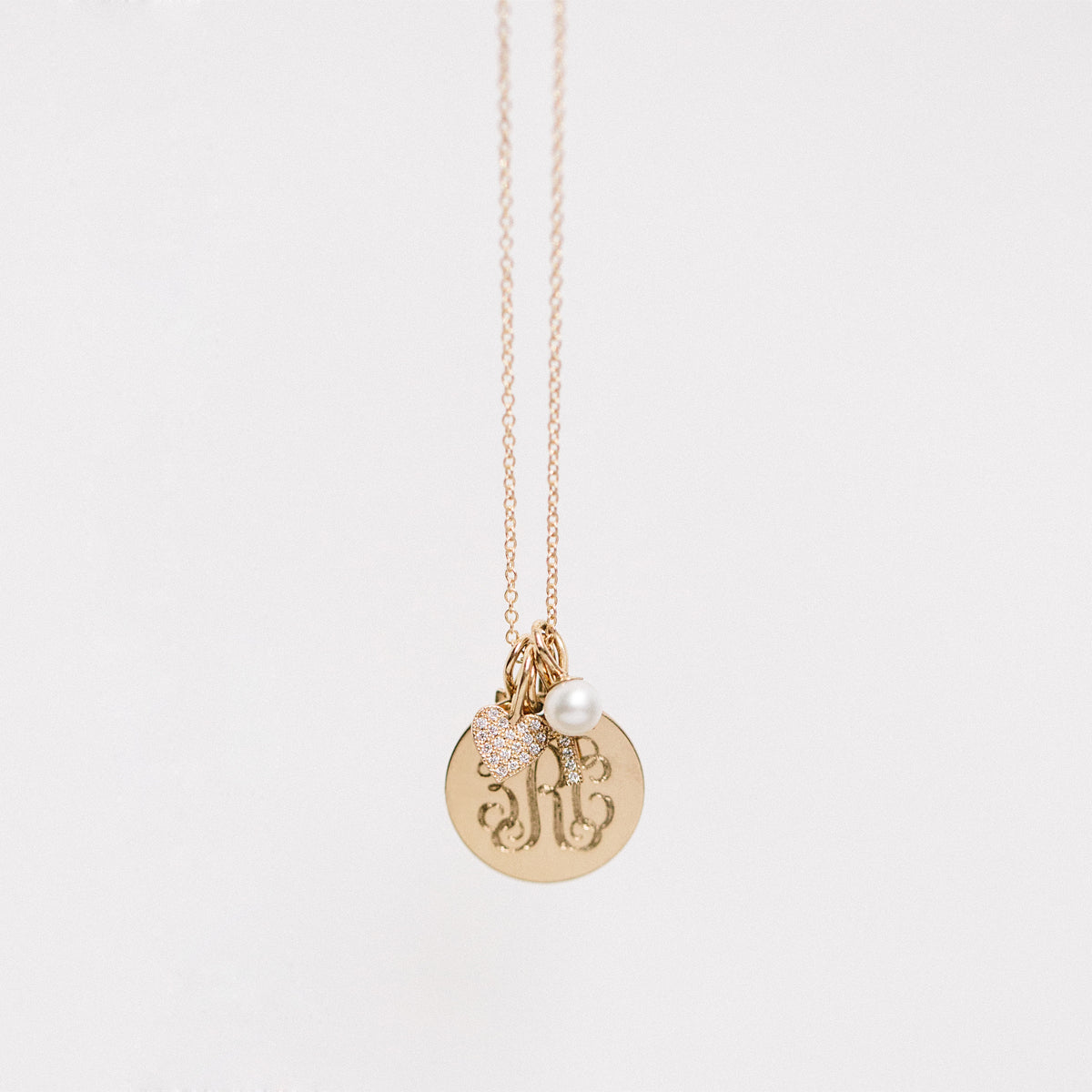 14k Single White Pearl Charm | June Birthstone