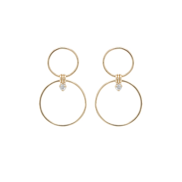 Zoë Chicco 14kt Gold Prong Diamond Mixed Circle Earrings