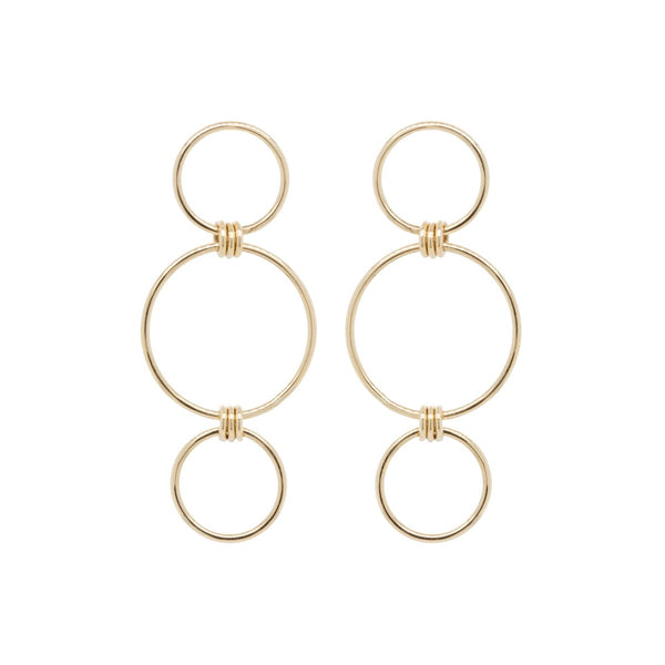 SALE - Zoë Chicco 14kt Gold Mixed Triple Circle Drop Earrings