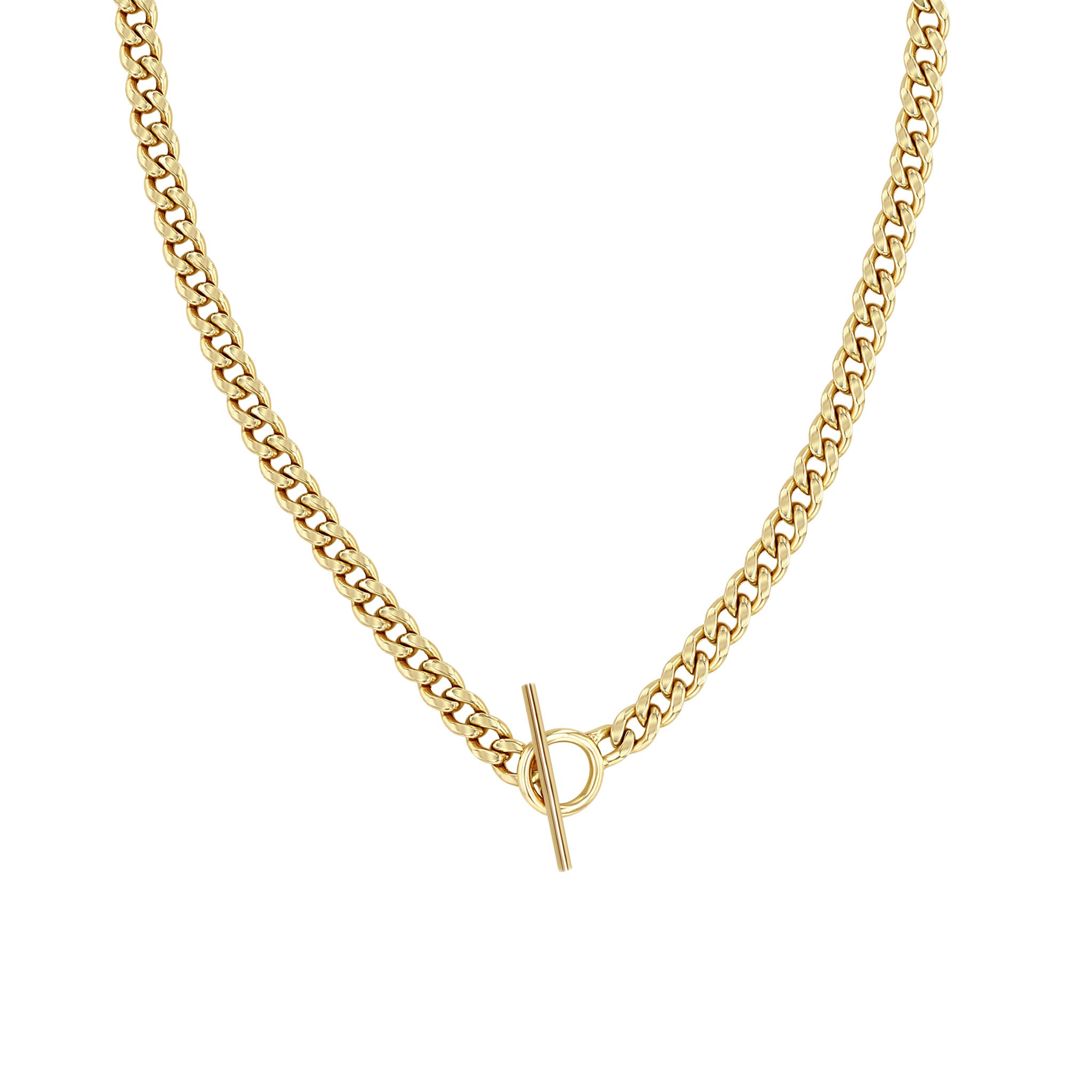 Zoë Chicco 14k Gold Medium Curb Chain Toggle Necklace