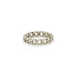 Zoë Chicco 14k White Gold Solid Medium Curb Chain Band Ring