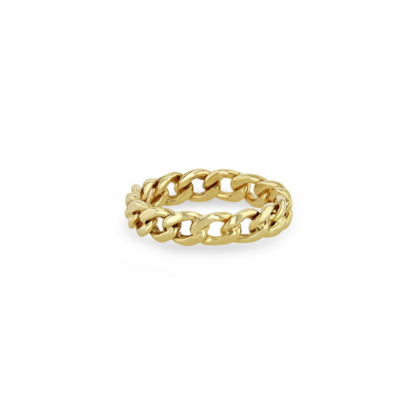 Zoë Chicco 14k Yellow Gold Solid Medium Curb Chain Band Ring