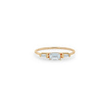 Zoë Chicco 14k Rose Gold Emerald Cut & Tapered Baguette Diamond 3 Stone Ring