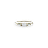 Zoë Chicco 14k WHite Gold Emerald Cut & Tapered Baguette Diamond 3 Stone Ring