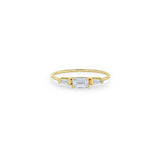 Zoë Chicco 14k Yellow Gold Emerald Cut & Tapered Baguette Diamond 3 Stone Ring