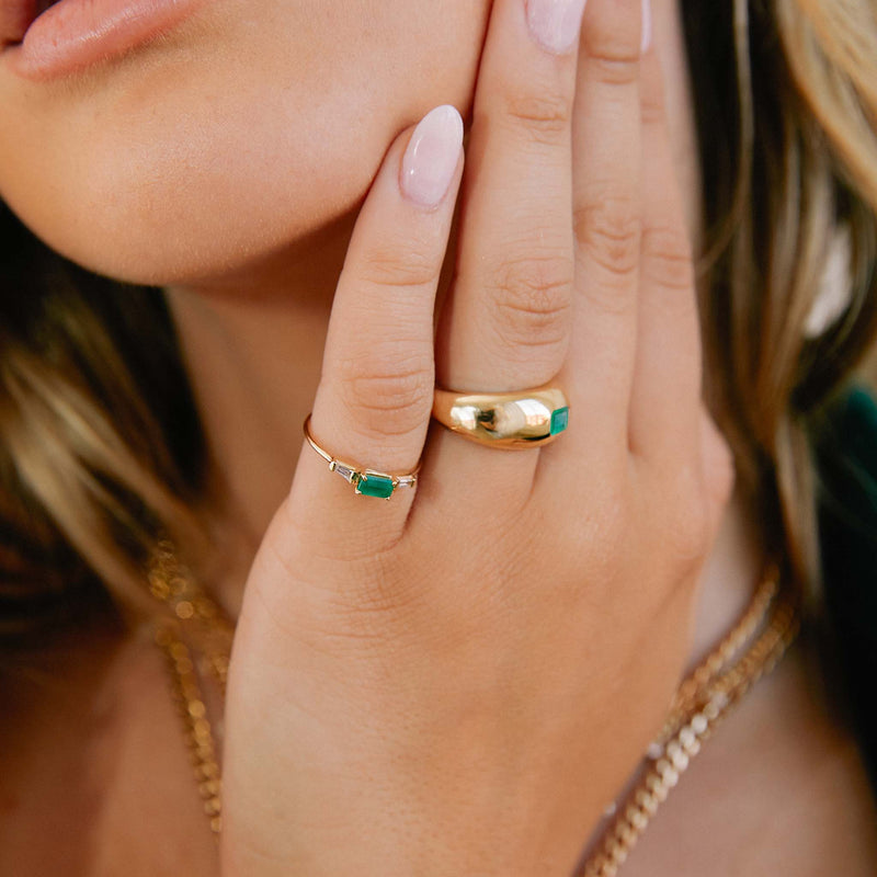 Emerald Cut Bezel Ring – Loren Stewart