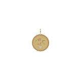 Zoë Chicco 14k Gold Medium "All you need is love" Mantra with Heart Border Disc Charm Pendant with Spring Ring