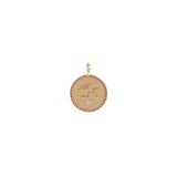 Zoë Chicco 14k Rose Gold Medium "All you need is love" Mantra with Heart Border Disc Clip Charm Pendant