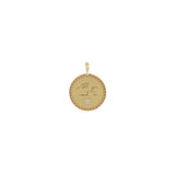Zoë Chicco 14k Yellow Gold Medium "All you need is love" Mantra with Heart Border Disc Clip Charm Pendant