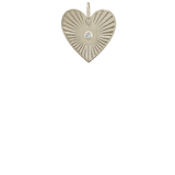 Zoë Chicco 14k Gold Medium Radiant Heart Diamond Bezel Medallion Pendant