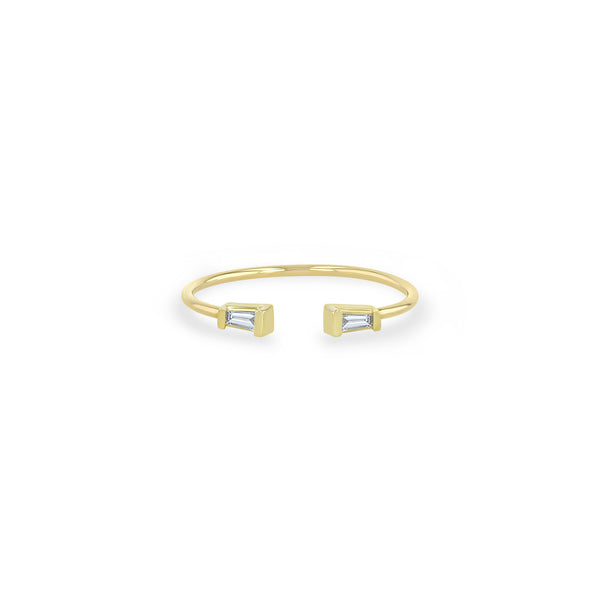 Zoë Chicco 14k Gold Small Tapered Baguette Diamond Open Ring
