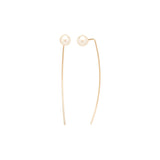 Zoë Chicco 14kt Gold Pearl Long Wire Threader Earrings