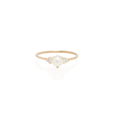 Zoe Chicco 14kt Gold Prong Diamond & Pearl Triple Ring