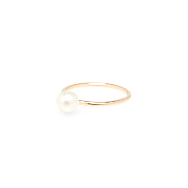 Zoe Chicco 14kt Gold Small Pearl Ring | June Birthstone