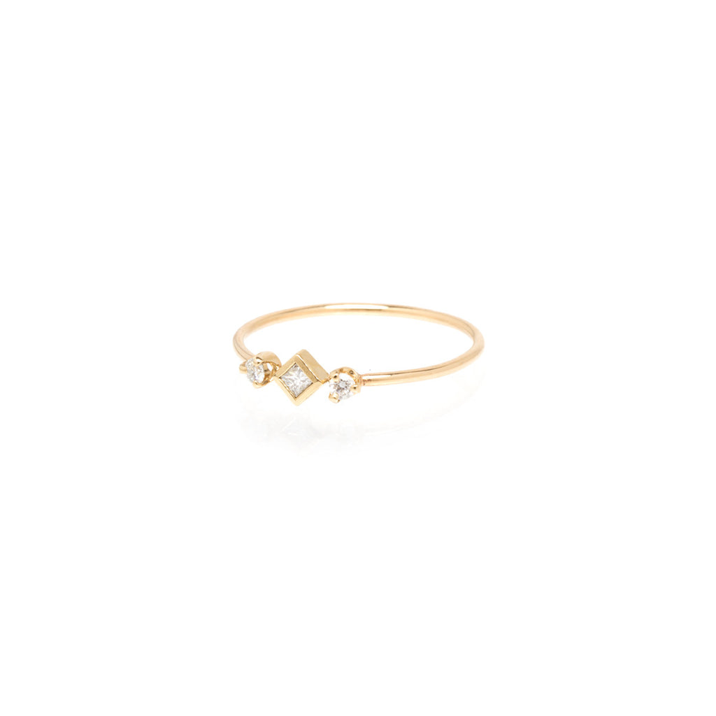 Zoë Chicco 14kt Gold Prong and Princess Diamond Ring – ZOË CHICCO