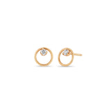 Zoë Chicco 14k Rose Gold Circle Diamond Prong Stud Earrings