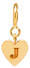 14k Initial Heart Charm on Spring Ring