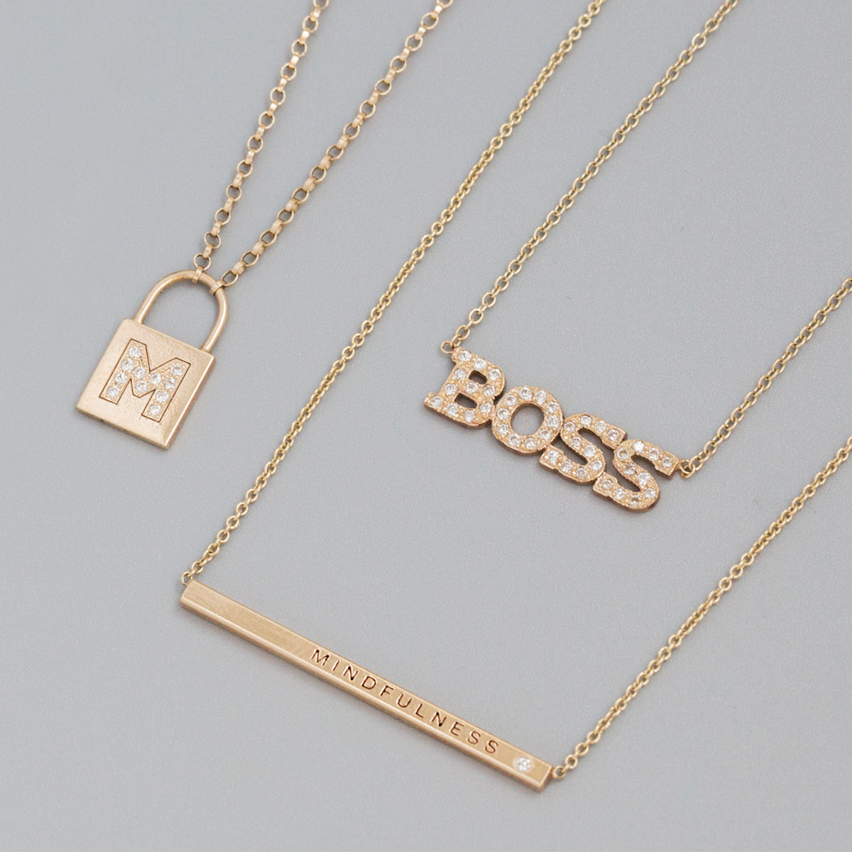 14k Engraved Thin ID Bar Necklace with Diamond