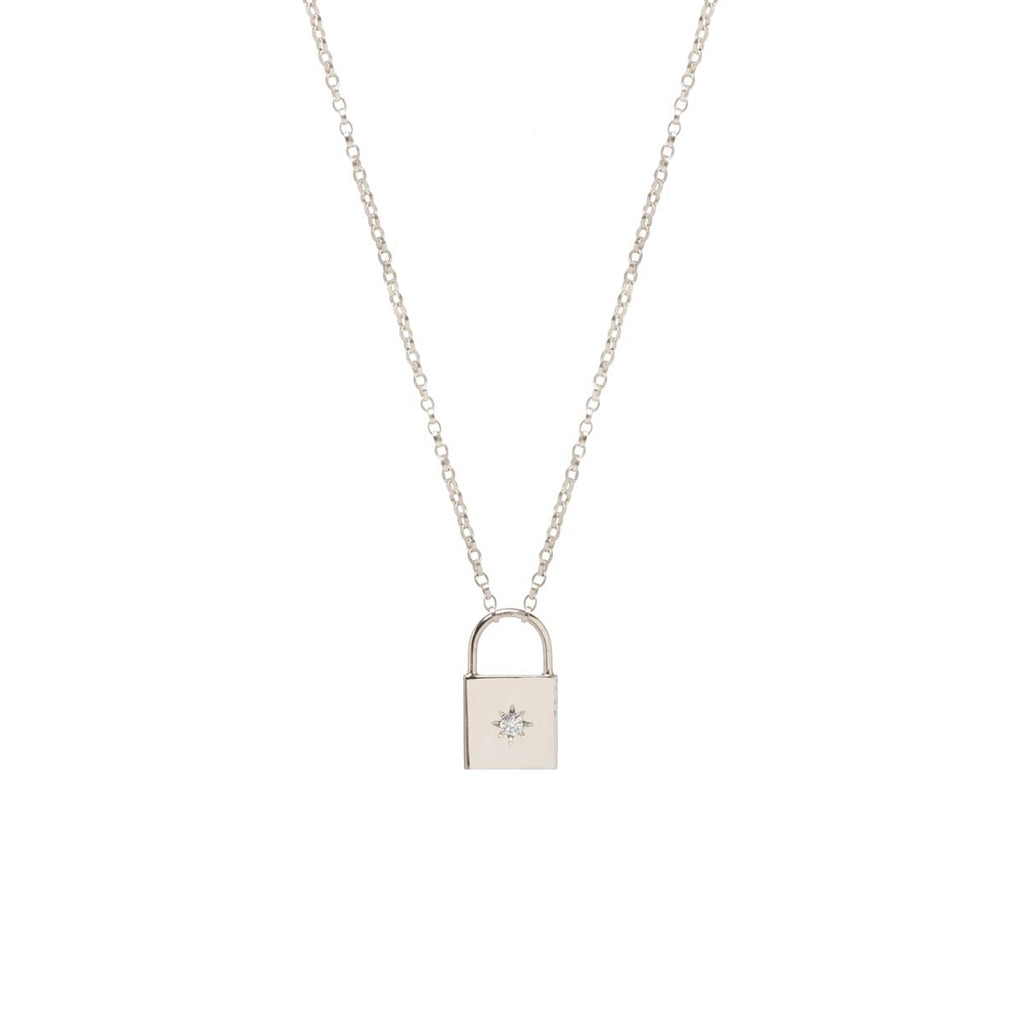Louis Vuitton 18K Diamond Lock It Padlock Pendant Necklace - 14K