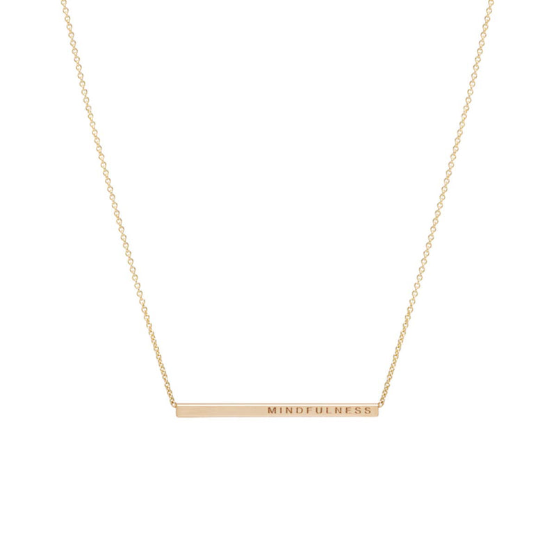 Zoë Chicco 14kt Gold Engraved Thin ID Necklace with White Diamond