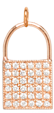 14k Pavé Diamond Small Padlock Charm Pendant